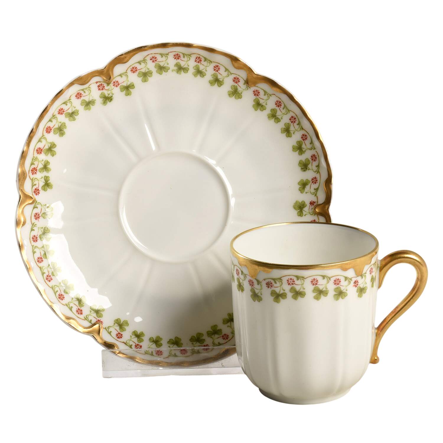 Schleiger 113  Flat Demitasse Cup & Saucer Set by Haviland-1