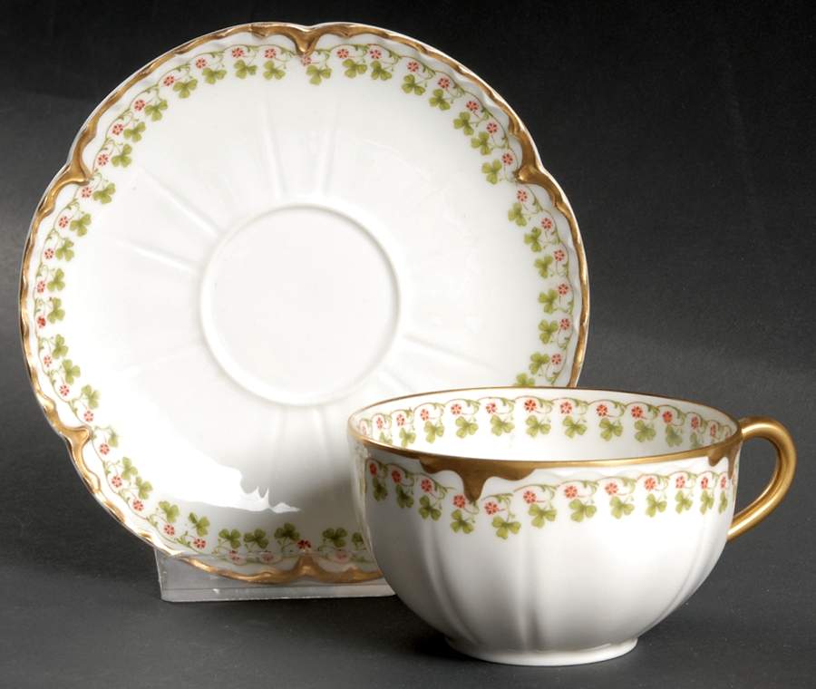 Schleiger 113  Flat Cup & Saucer Set by Haviland-1