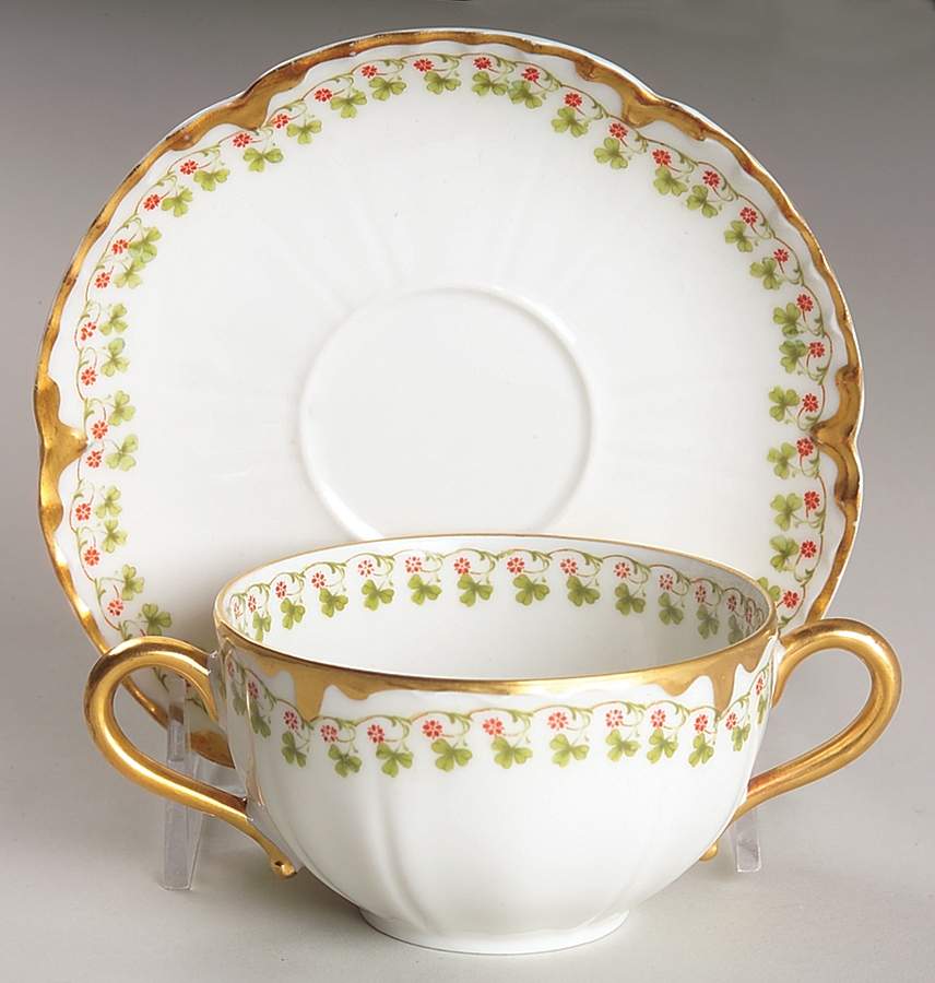 Schleiger 113  Flat Bouillon Cup & Saucer by Haviland-1
