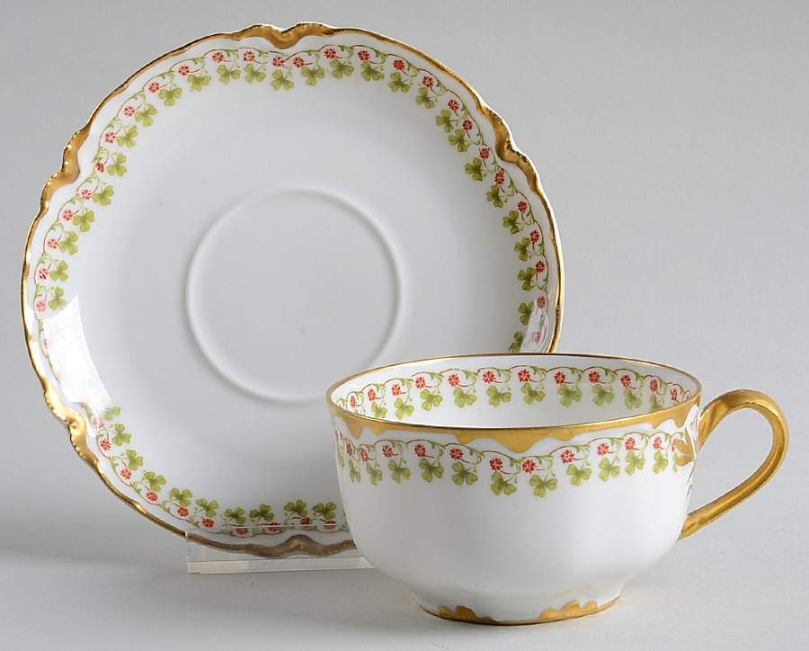 Schleiger 113A Flat Cup & Saucer Set by Haviland-1