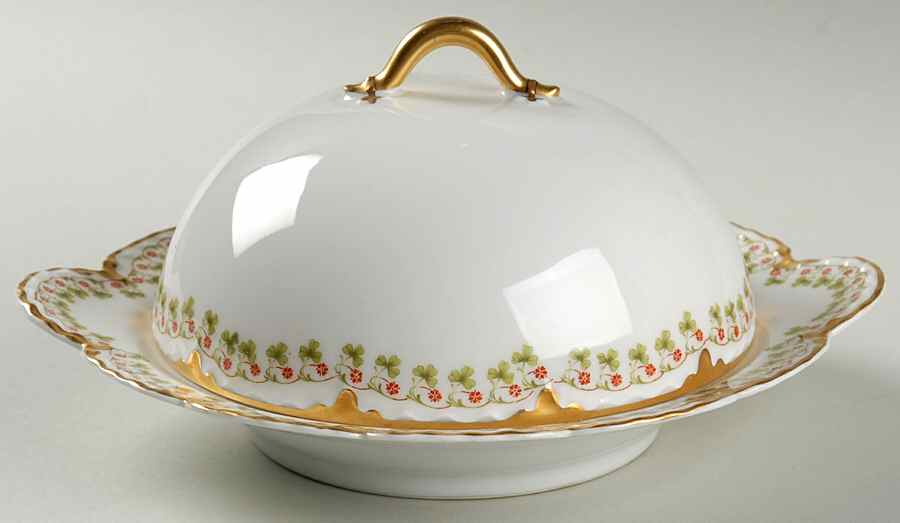 Schleiger 113A Round Covered Butter with Strainer by Haviland-1