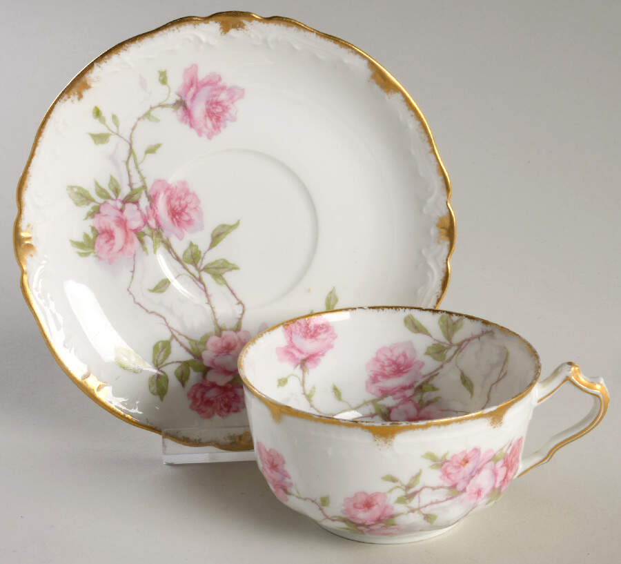 Schleiger 1151 Flat Cup & Saucer Set by Haviland-1
