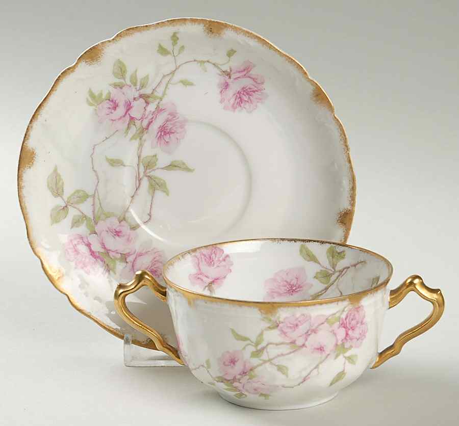 Schleiger 1151 Flat Bouillon Cup & Saucer by Haviland-1