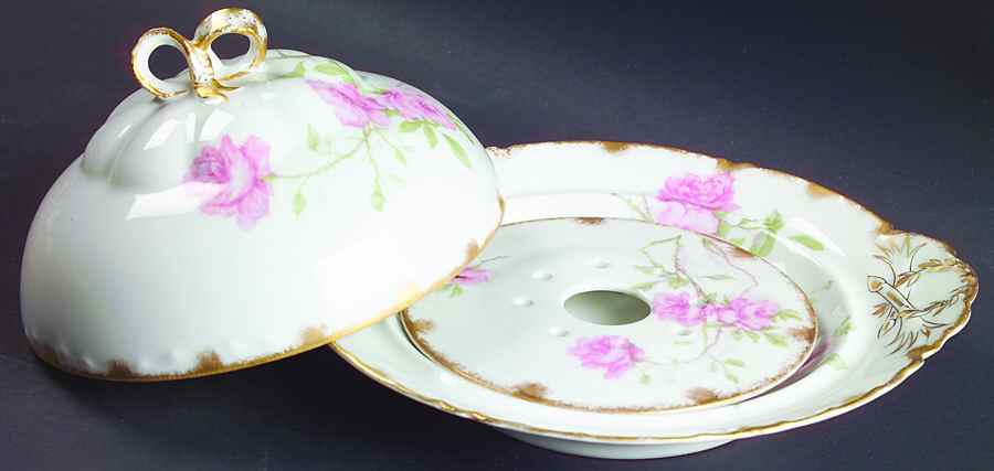 Schleiger 1151B Round Covered Butter with Strainer by Haviland-1