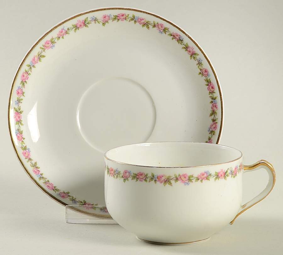 Schleiger 1215 Flat Cup & Saucer Set by Haviland-1