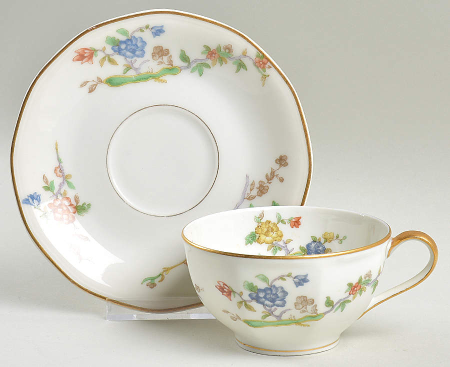 Schleiger 1226 Flat Cup & Saucer Set by Haviland-1