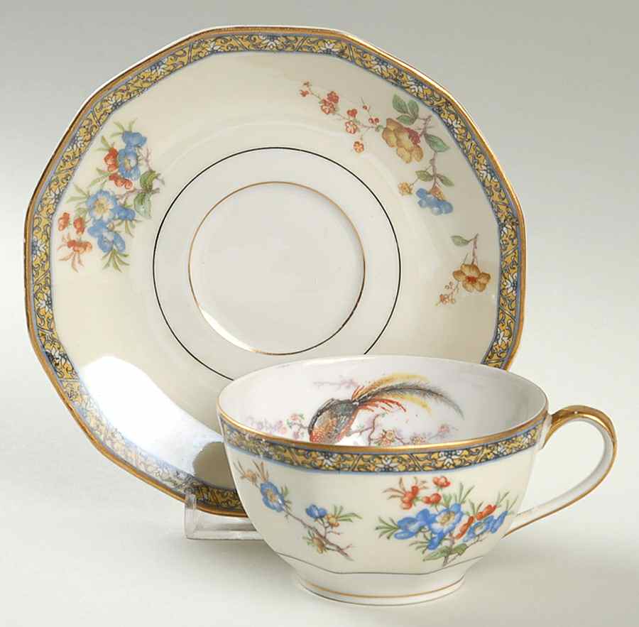 Schleiger 1228 Flat Cup & Saucer Set by Haviland-1