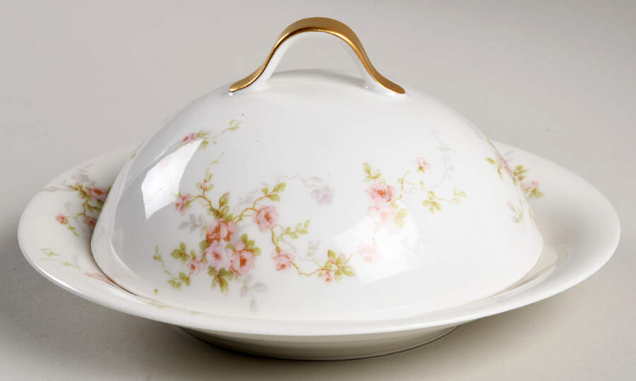 Schleiger 1245 Round Covered Butter with Strainer by Haviland-1