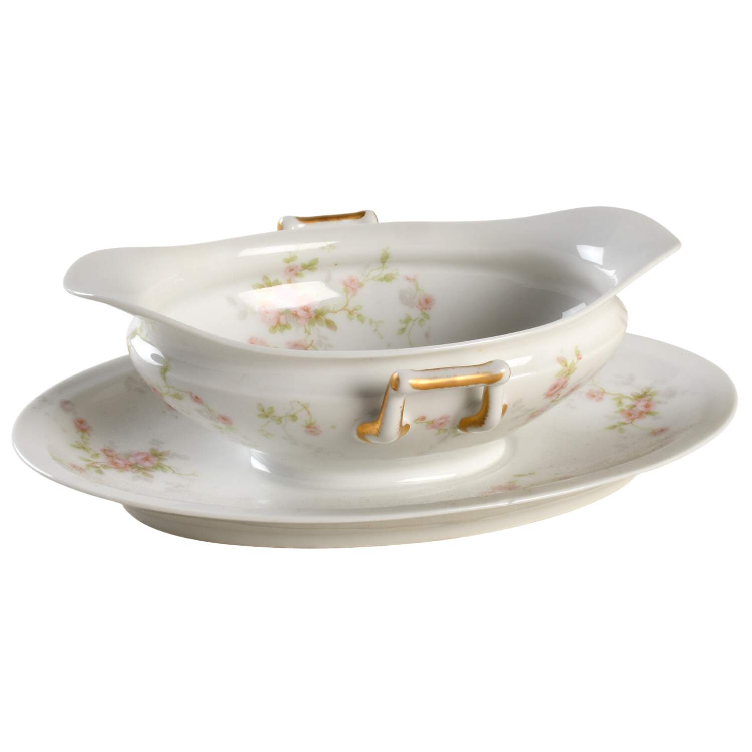 Schleiger 1245 Gravy Boat with Attached Underplate by Haviland-1
