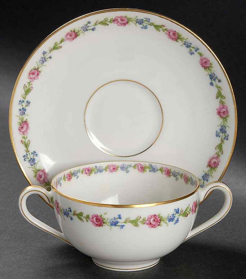 Schleiger 1263 Flat Bouillon Cup & Saucer by Haviland-1