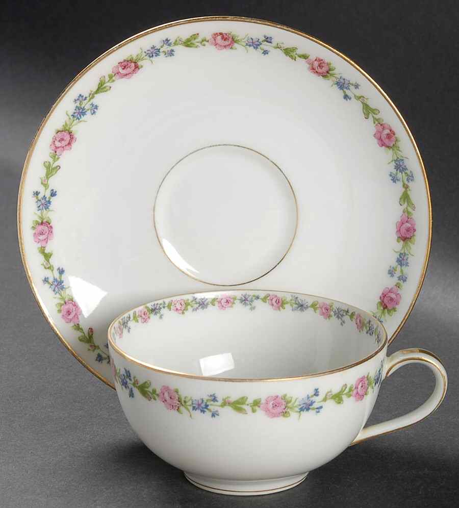 Schleiger 1263 Flat Cup & Saucer Set by Haviland-1