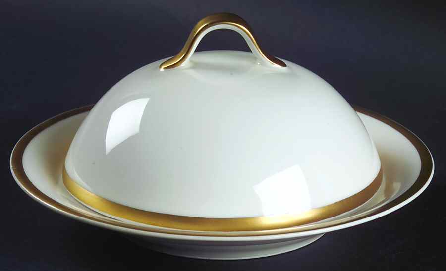 Schleiger 128 Round Covered Butter with Strainer by Haviland-1