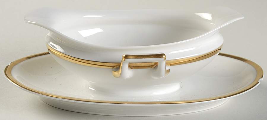 Schleiger 128 Gravy Boat with Attached Underplate by Haviland-1