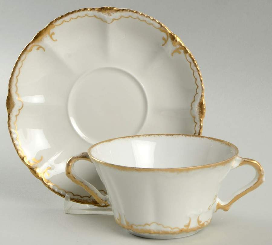 Schleiger 133 Flat Bouillon Cup & Saucer by Haviland-1