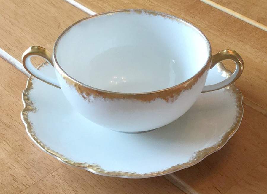 Schleiger 136 Flat Bouillon Cup & Saucer by Haviland-1