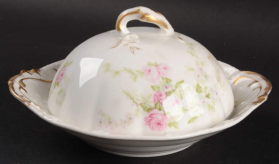 Schleiger 137f Round Covered Butter by Haviland-1