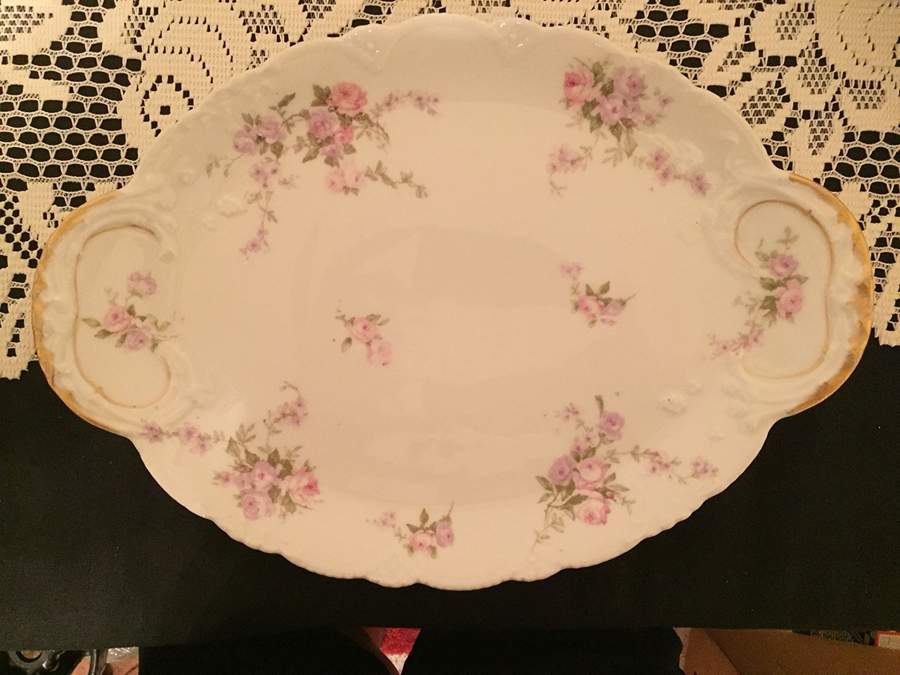Schleiger 137G 14" Oval Serving Platter by Haviland-1