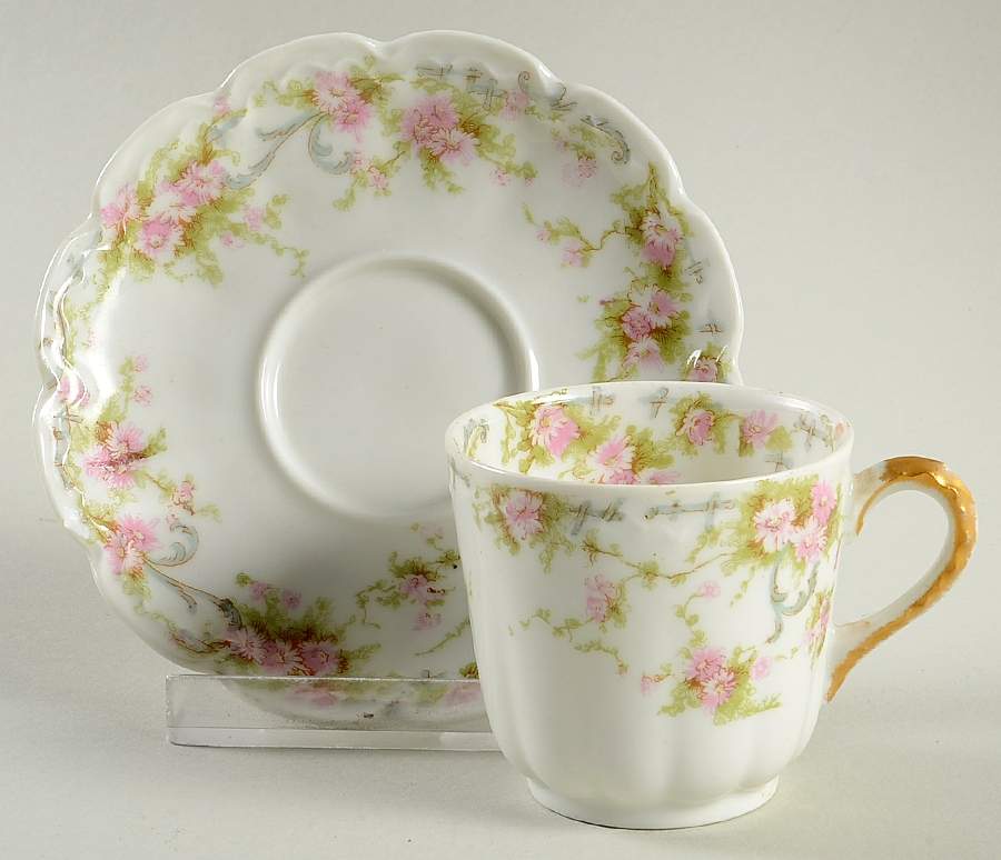 Schleiger 142 Flat Demitasse Cup & Saucer Set by Haviland-1