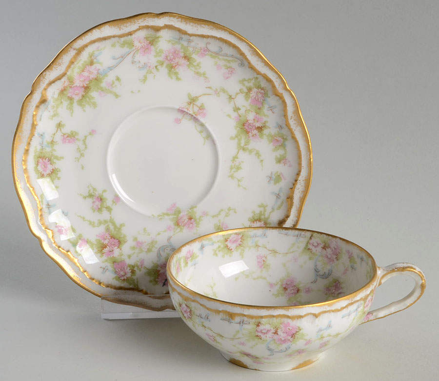 Schleiger 142a Flat Cup & Saucer Set by Haviland-1