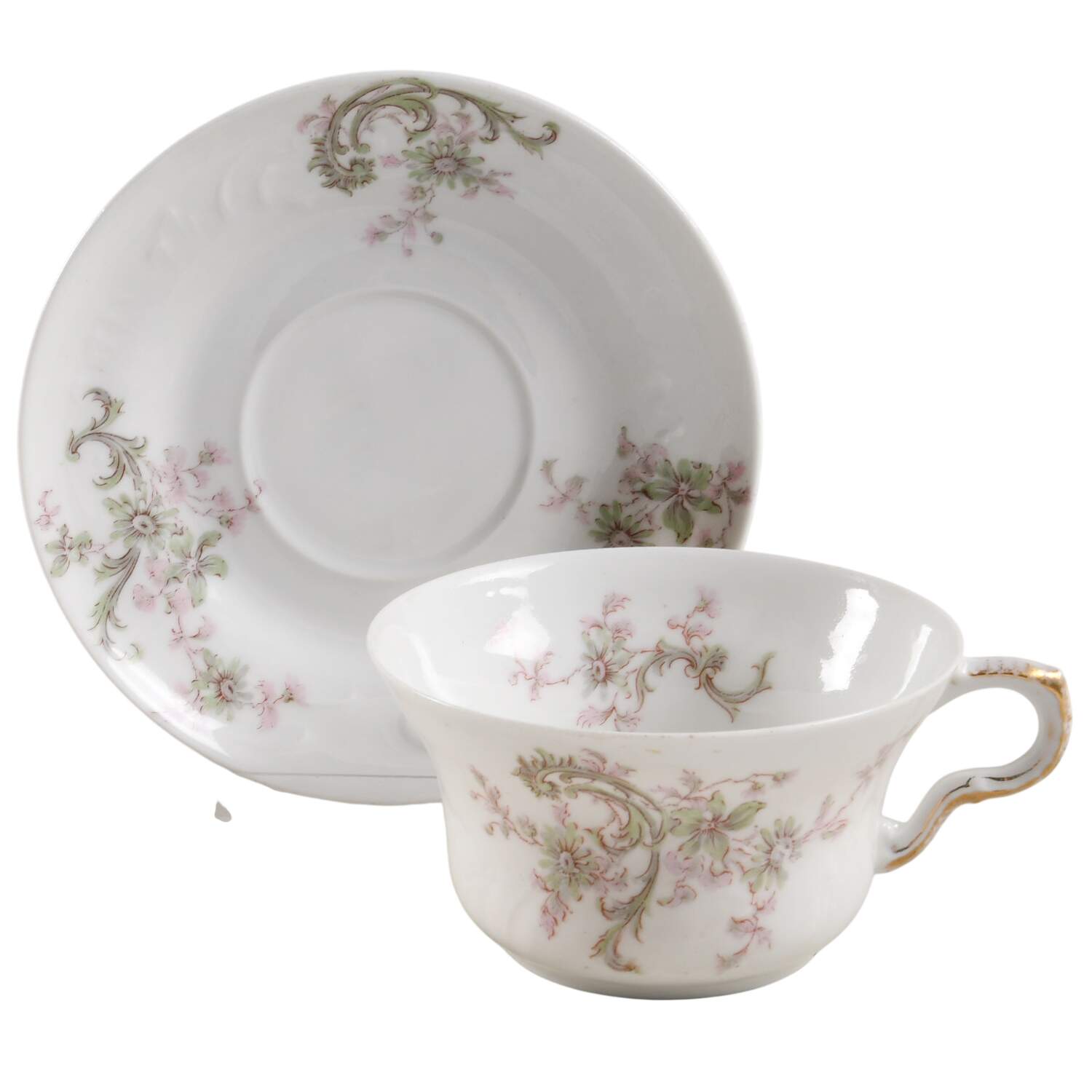 Schleiger 143 Flat Cup & Saucer Set by Haviland-1
