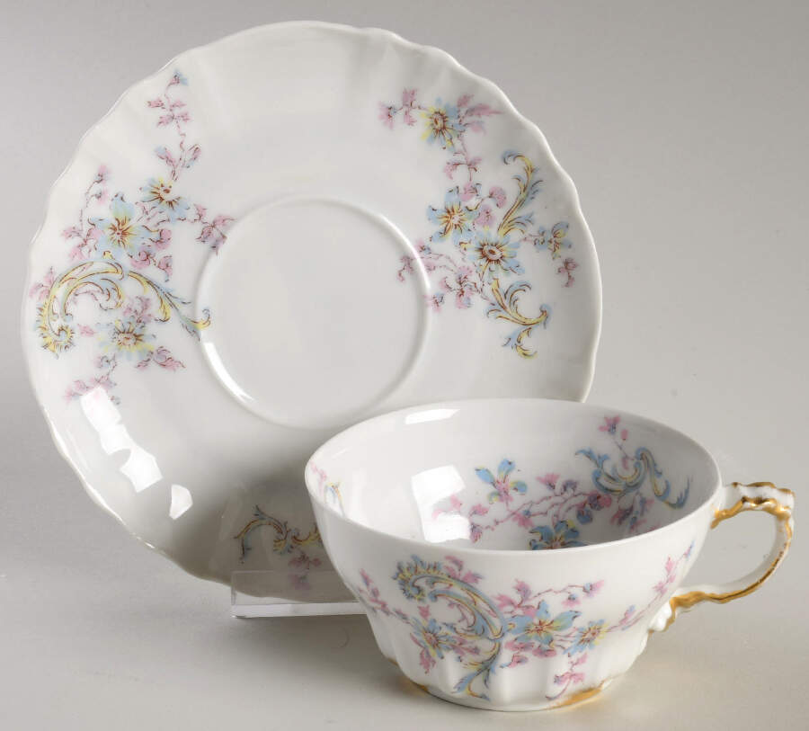 Schleiger 143i Flat Cup & Saucer Set by Haviland-1