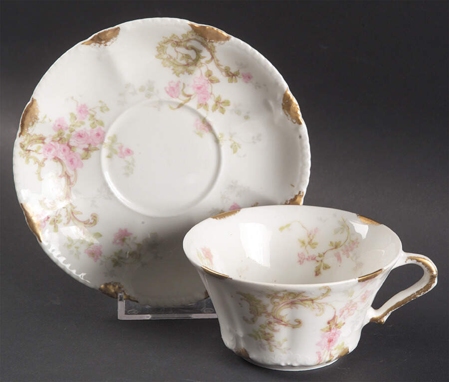 Schleiger 144 Flat Cup & Saucer Set by Haviland-1
