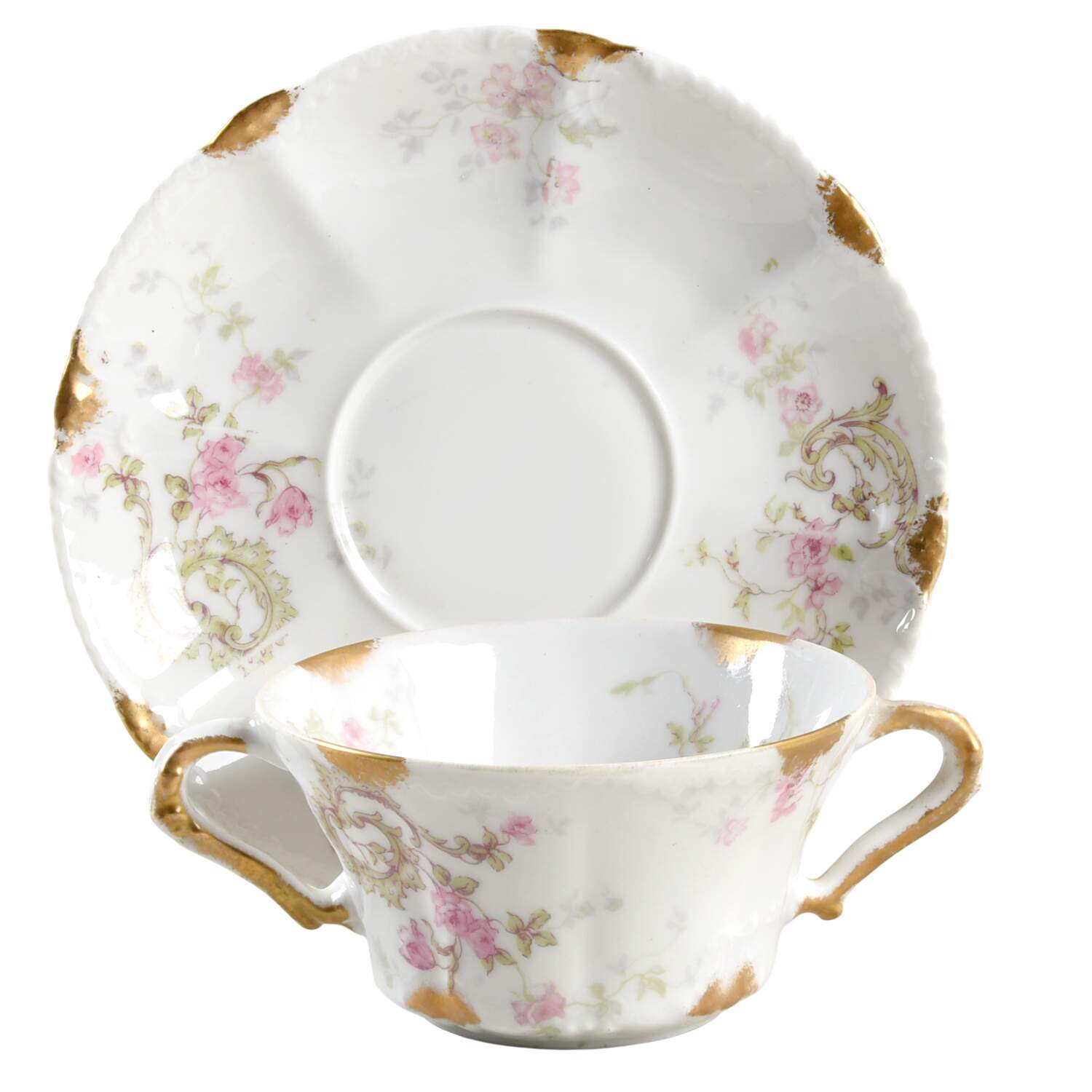 Schleiger 144 Flat Bouillon Cup & Saucer by Haviland-1