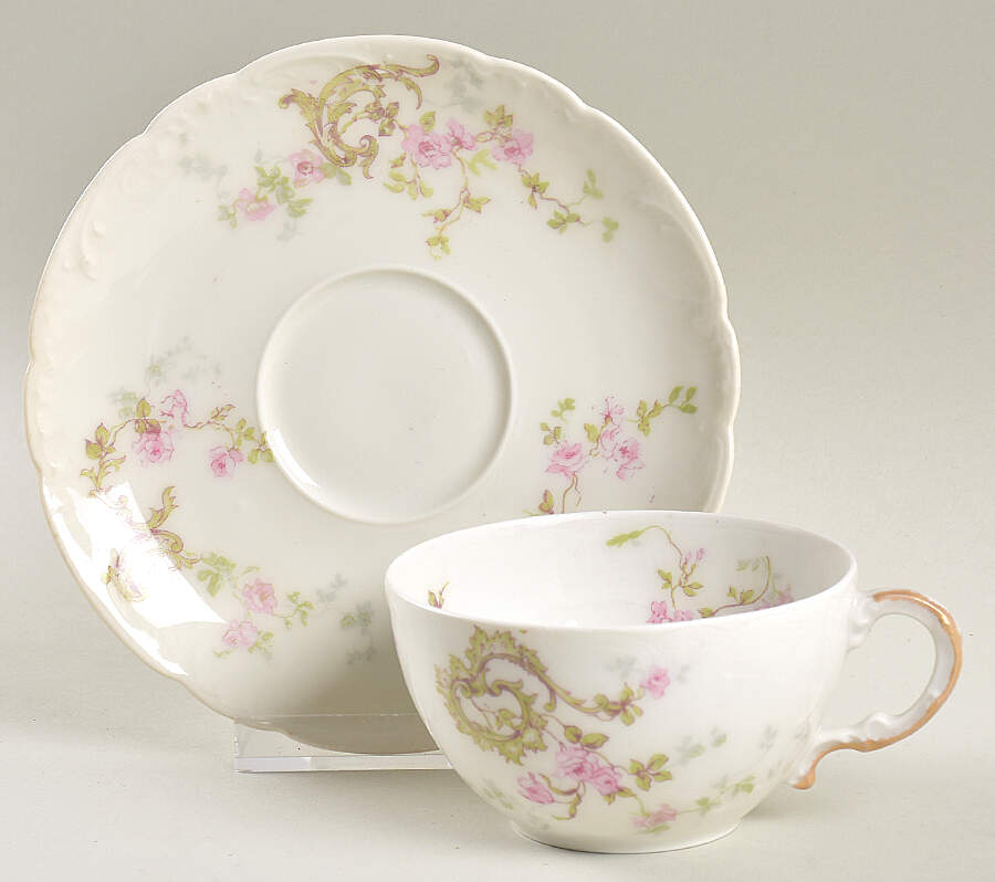 Schleiger 144a Flat Cup & Saucer Set by Haviland-1