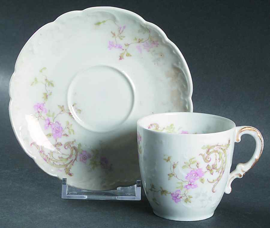Schleiger 144a Flat Demitasse Cup & Saucer Set by Haviland-1