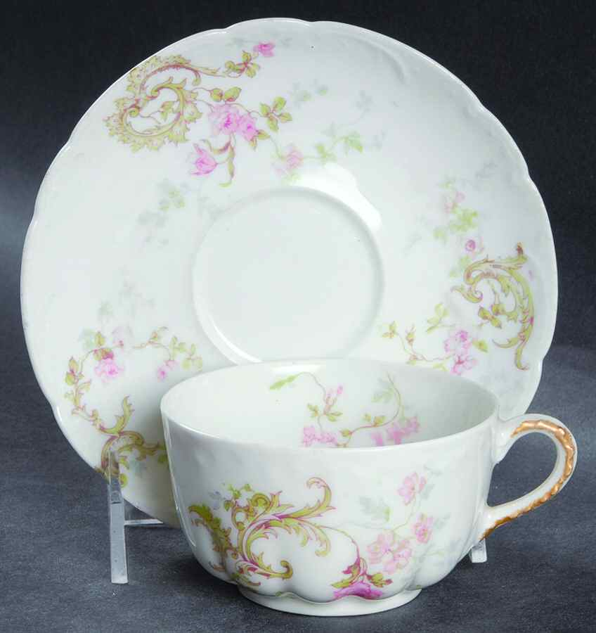 Schleiger 144a Flat Cup & Saucer Set by Haviland-1