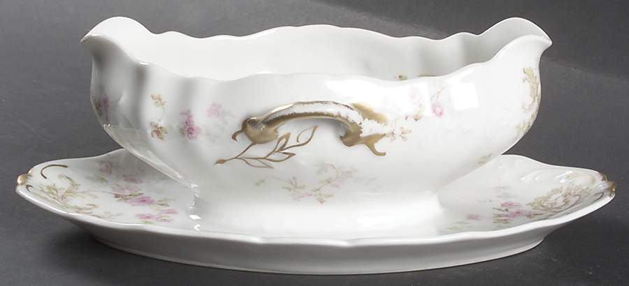Schleiger 144a Gravy Boat with Attached Underplate by Haviland-1