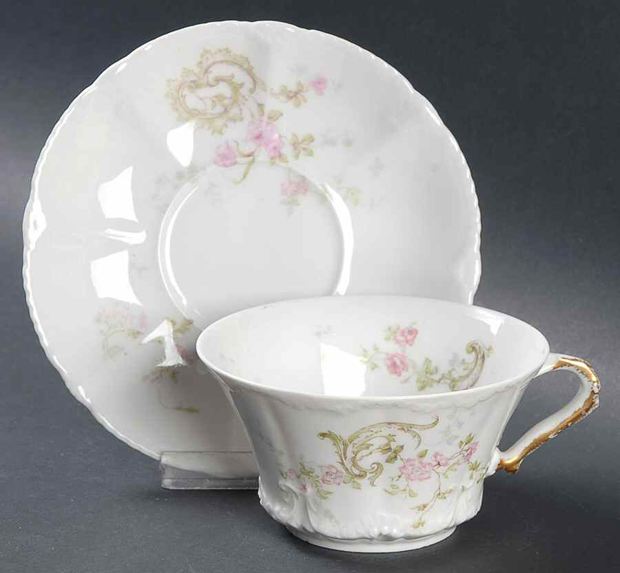 Schleiger 144E Flat Cup & Saucer Set by Haviland-1