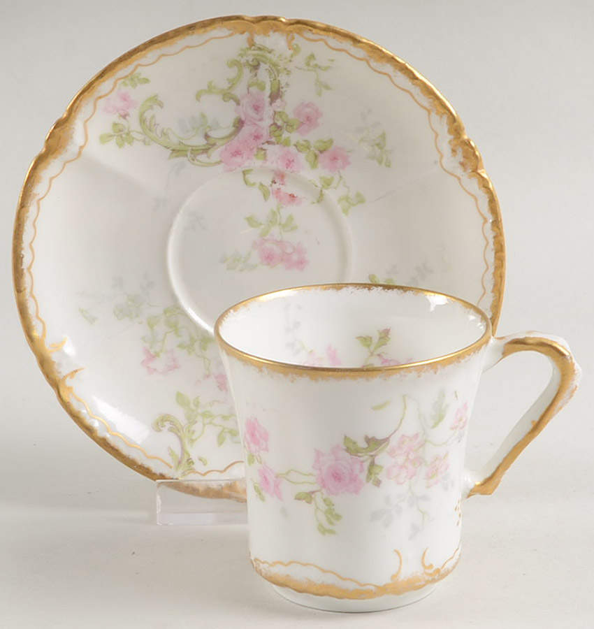 Schleiger 144F Flat Demitasse Cup & Saucer Set by Haviland-1