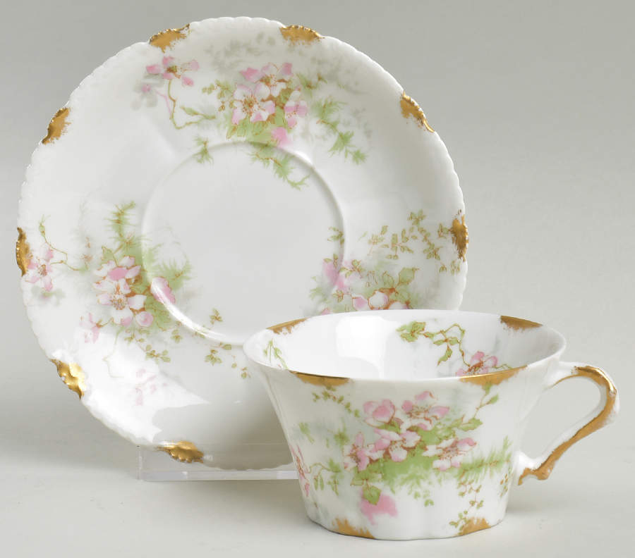 Schleiger 146 Flat Cup & Saucer Set by Haviland-1