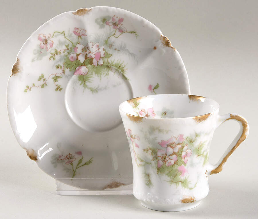 Schleiger 146 Flat Demitasse Cup & Saucer Set by Haviland-1