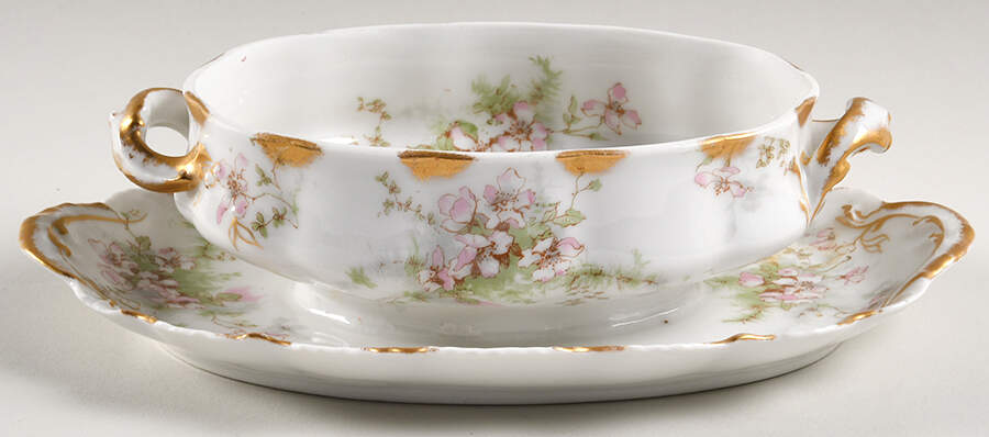Schleiger 146 Gravy Boat w/Attached Underplate No Lid by Haviland-1