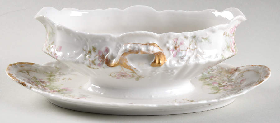Schleiger 146E Gravy Boat with Attached Underplate by Haviland-1