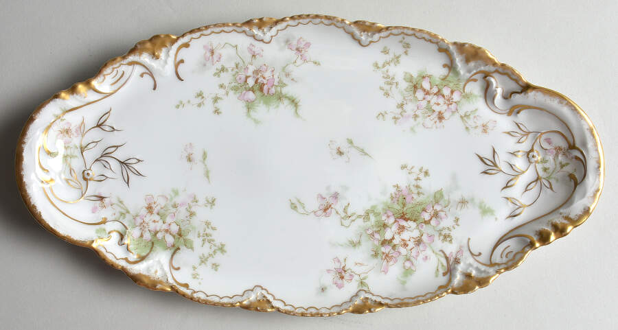 Schleiger 146N 12" Oval Handled Tray by Haviland-1