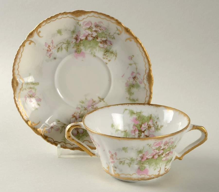 Schleiger 146N Flat Bouillon Cup & Saucer by Haviland-1