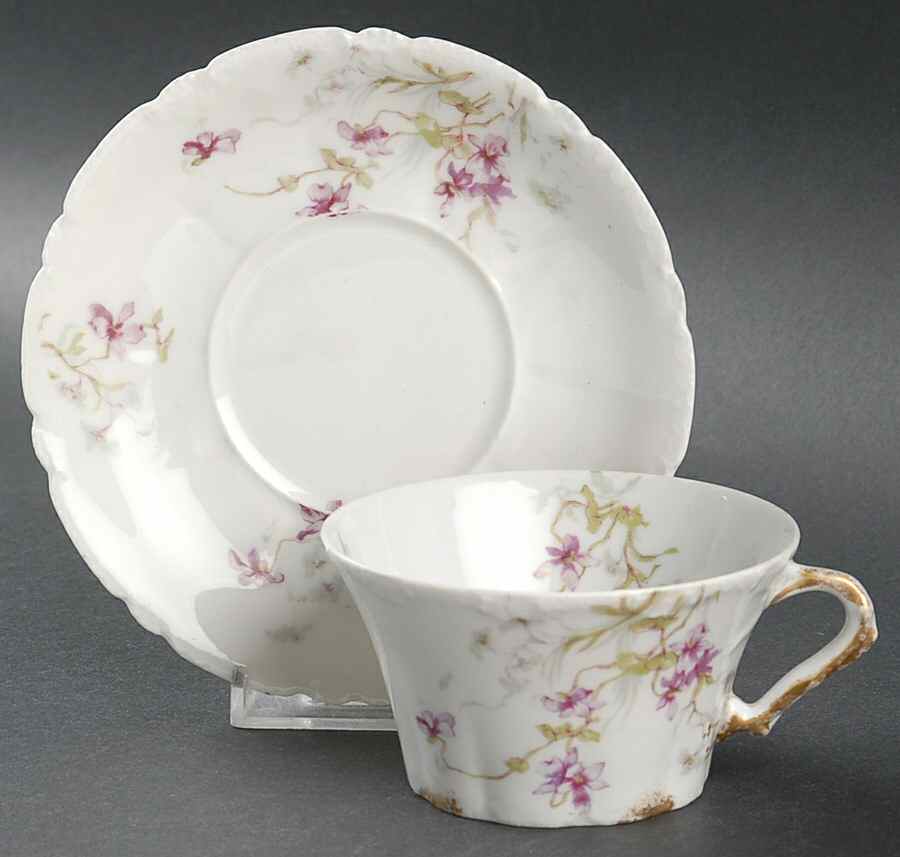 Schleiger 148a Flat Cup & Saucer Set by Haviland-1