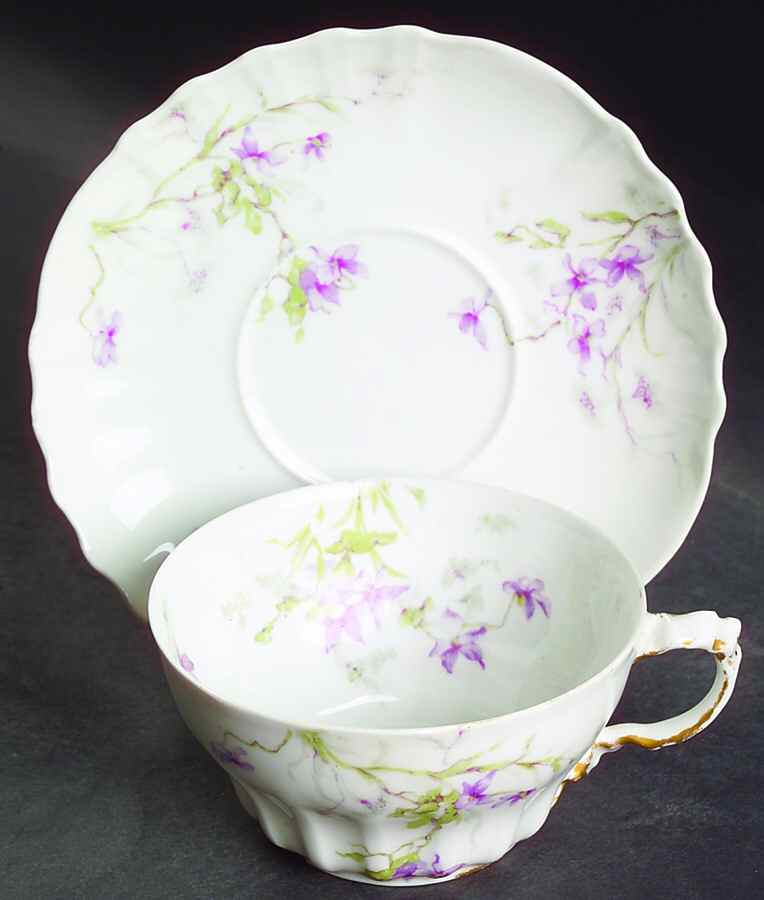 Schleiger 148J Flat Cup & Saucer Set by Haviland-1