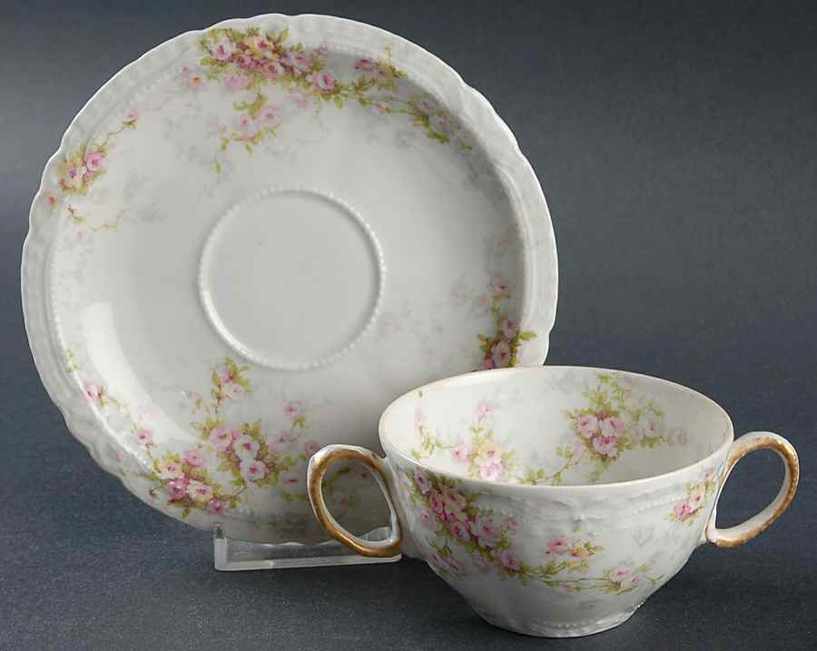 Schleiger 149F Flat Bouillon Cup & Saucer by Haviland-1