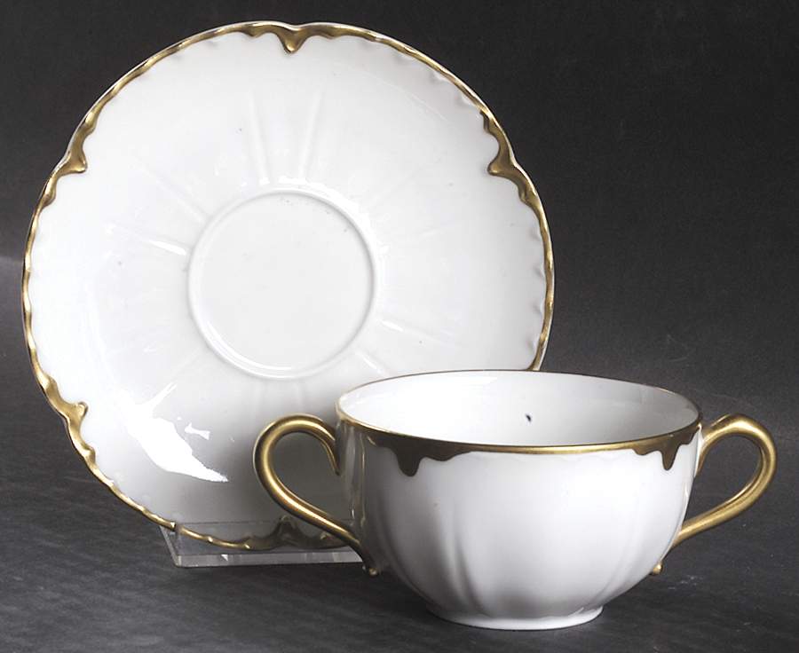 Schleiger 15 Flat Bouillon Cup & Saucer by Haviland-1