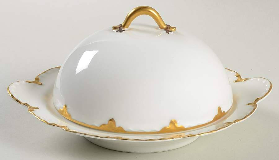 Schleiger 15 Round Covered Butter by Haviland-1