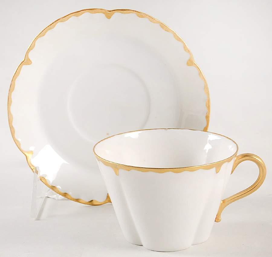 Schleiger 15 Flat Cup & Saucer Set by Haviland-1