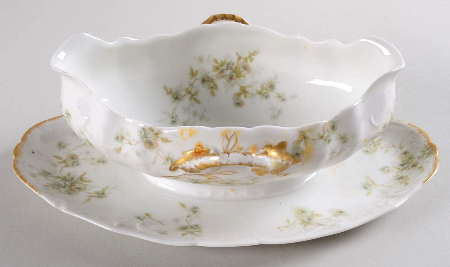 Schleiger 150A Gravy Boat with Attached Underplate by Haviland-1