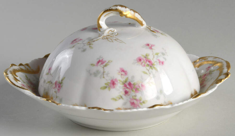Schleiger 150J Round Covered Butter with Strainer by Haviland-1