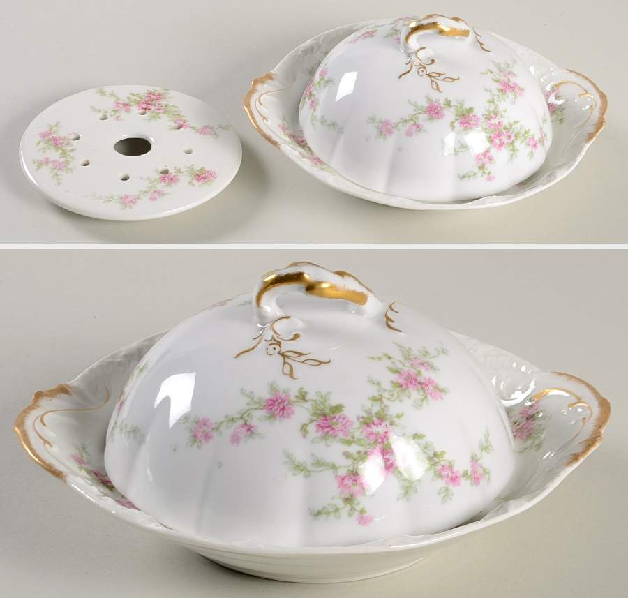 Schleiger 151 Round Covered Butter with Strainer by Haviland-1