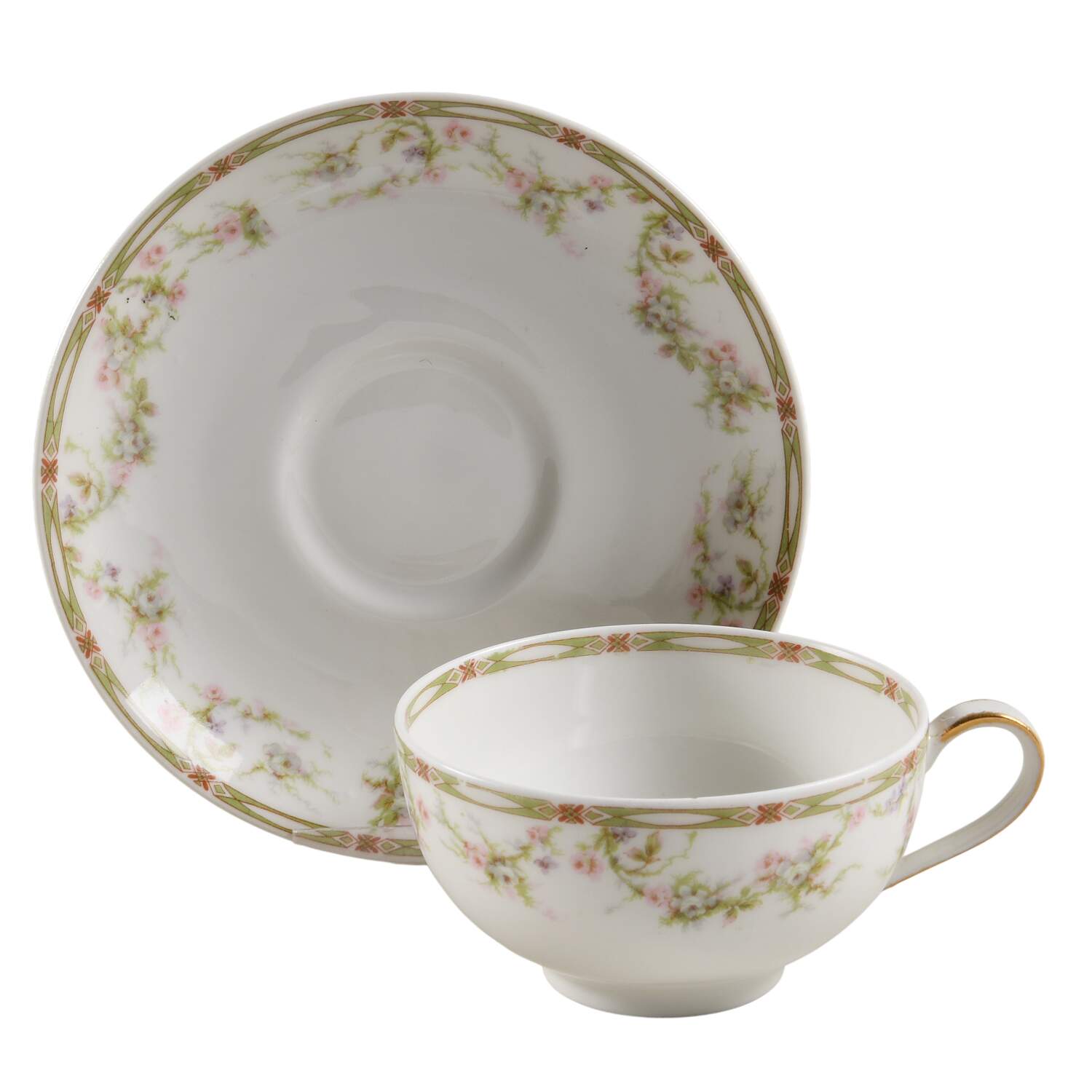 Schleiger 152 Flat Cup & Saucer Set by Haviland-1