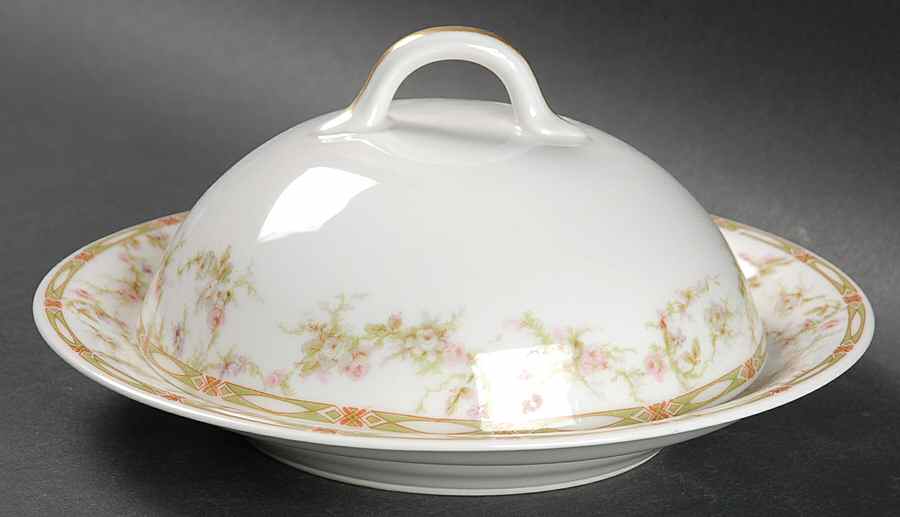 Schleiger 152 Round Covered Butter with Strainer by Haviland-1